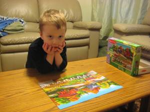 The groom to be with his bridegift