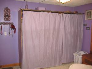 I steamed the curtains after this, so now they're less wrinkly