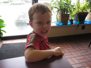 Backlit boy is angry!