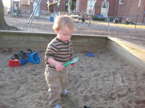 Thane loves the sandbox Thane loves the sandbox