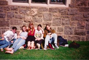 Me in the middle - probably my nicest outfit at the time