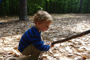 A nearly preschooler looks for frogs A nearly preschooler looks for frogs