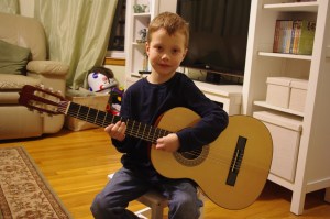 A boy and his guitar