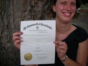 A one day marriage designation given by the Commonwealth of Massachusetts