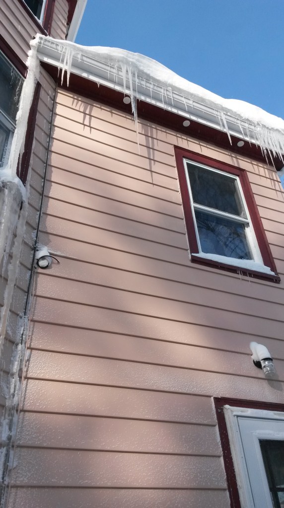 This is all sun melt. Our roof has many fewer icicles than most of our neighbors.