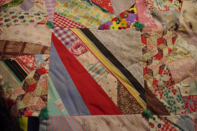 This block has no fewer than 12 different fabrics