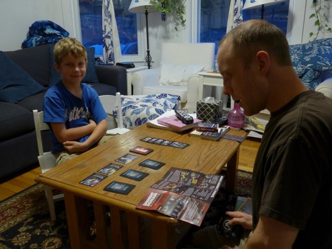 Gaming with his daddy