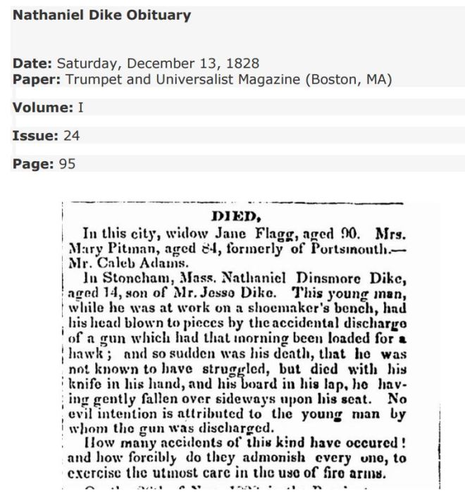Nathaniel Dike Obituary