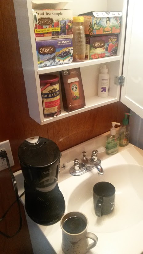 The 1/4 bath was primarily used for beverage preparation