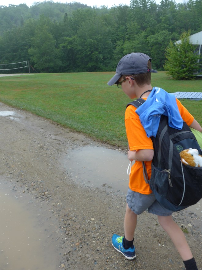 The camper, very ready for his mom to depart
