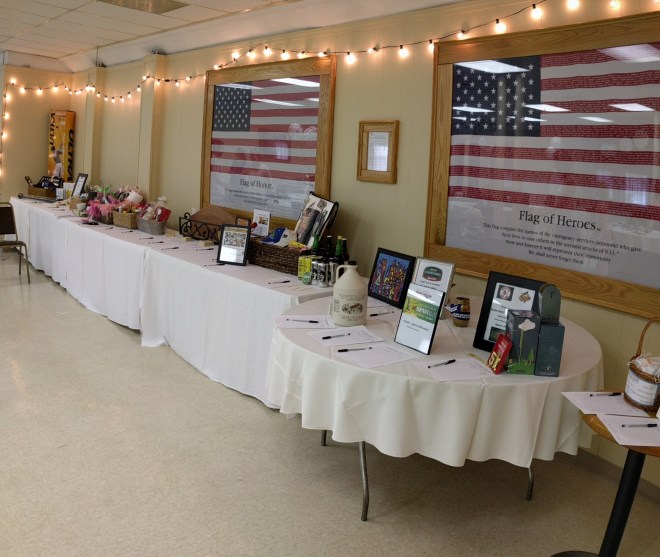 Wall o' auction items