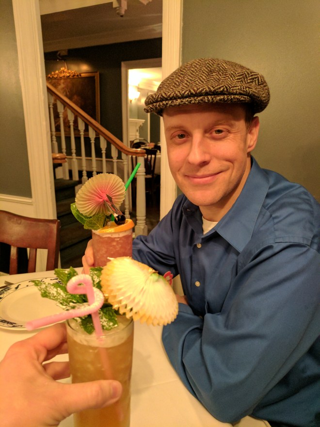 Fruity drinks with umbrellas at the Baldwin