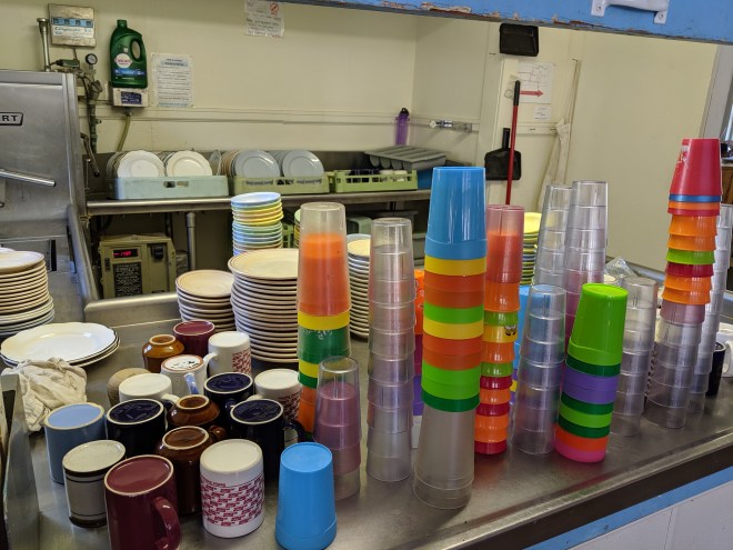 Huge stack of dishes