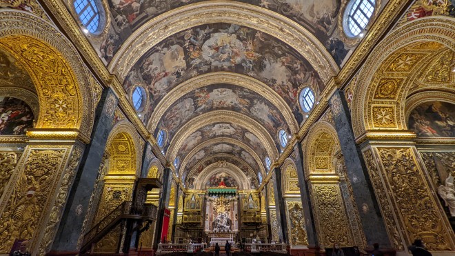 An incredibly ornate interior of a vast church